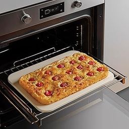 Primeway® Cordierite 12"x15" Natural Baking Stone for Oven | Grill | Barbeque | Bake Cookies Bread Crispy Pizza on BBQ Grilling Stone | Rectangular | 10mm Thickness | 1944 Grams | 15x12 inches-image-28