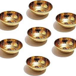 Pure Source India Pure Brass Hammered Bowl ( 3.75 Inch , Golden ) - Set of 8 Pieces-20