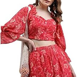 Women Polyester Regular Fit Printed Threeforth Sleeve Co-Ord Set-image-41