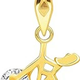 Bicycle Pendant Charm Cubic Zirconia American Diamond studded stylish Gold Plated Locket Necklace Set with Gold Chain Fashion Jewellery for Women, Girls, Boy & Men-VSP1432G-image-39