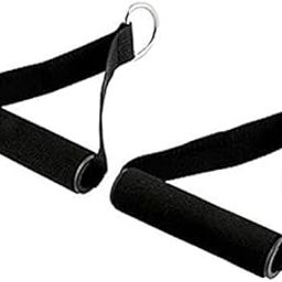 CELIRO Nylon Resistance Band Handle for Gym Equipment Attachment Cable Handles, Cable Handles Grip Attachments Great for Cable Training Pulley System Home Gym Black Pack of 2-28