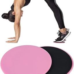 Gliding Discs, 2PCS Exercise Sliding Gliding Disc Fitness Core Slider Sport Full Body Workout for Gym Core Reinforcement Athletic Conditioning Yoga Dance(7inch-Pink)-image-23