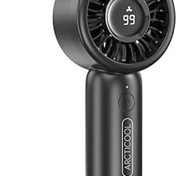 Portable Mini Fan with Digital Display - 7500RPM Ultra-Fast Portable Hand Fan, 2000mAh Rechargeable Battery, Pocket-Sized Cooling for Makeup, Travel, and Outdoor Use (Black)-image-4