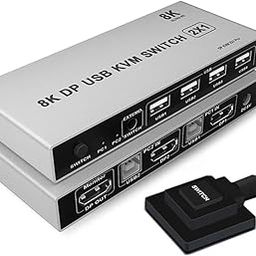 8K Displayport KVM Switch 4K@144hz 2-port USB KVM 8K Displayport 1.4 Switch kvm Dp switch mouse & keyboad supported-23