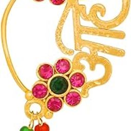 Traditional Gold Platted Maharashtrian Style Nosepin Collection NSP158FSGR-picture-47