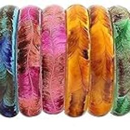 Stylish Glass Kada Bangles Set For Women & Girls with Printed Pattern Design - Daily Use, Office, Party, Wedding Bangles - Set of 12-image-1