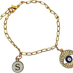 Personalised Golden Evil Eye Bracelet, Unisex-image-98