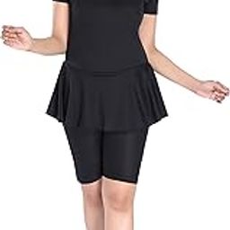 Women Frock Style Short Sleeve & Knee Shorts Swimwear Swimsuit [Without Pads]-image-27