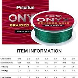 Ubersweet® Picifun Onyx 137M fihing Line 6-150LB uper Trong 4 trand 8 trand PE Braided Fihing Line Multifilament Fihing Line : Green, 0.37mm-50lb-picture-16
