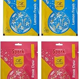 Spark International Lemon Air Pocket Air Freshener Last upto 30 Days (Pack of 2) and Rose Dew Air Pocket Air Freshener Last upto 30 Days (Pack of 2) (Combo of 4)-image-19