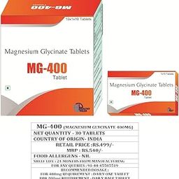 Healthy Paleo Magnesium Glycinate Tablets (30 Tabs for 60 days) that help maintain health, especially in your brain, heart, and muscles.-24