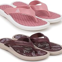 Combo Pack of 2 Slipper/Flip Flops/Slides/Clogs/Sandals for Women (V-Triangle Vs V-Sflower)-image-67