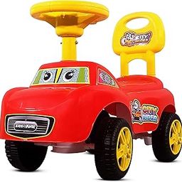 Kidsmate City Rider Baby Ride-On Push Car for Kids | Fun & Safe Ride Baby Car with Steering Wheel & Comfortable Backrest |Perfect for Indoor & Outdoor Fun for Toddlers 1.5+ Years - Red/Yellow-image-65