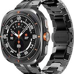 VeveXiao Rugged Stainless Steel Band Compatible with Samsung Galaxy Watch 7 Ultra Band, Metal Link Replacement Band for Galaxy Watch 7 Ultra 47mm 2024 Men Women Strap-image-21