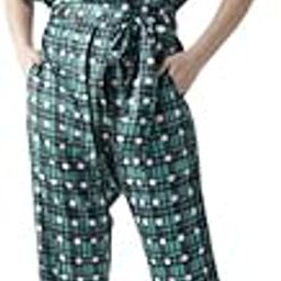 Women's Polyester Polka Half Sleeve Jumpsuit (Green, L)-PID61785-picture-17