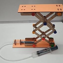 Vigyanics Hydraulic/Pneumatic Scissor Lift Working Model- Science DIY kit STEM Teaching Model on Pascal’ s Law-21