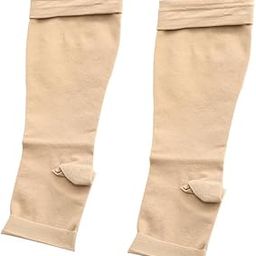 SAZ DEKOR® 1 Pair Women Compression Sleeve Calf Knee Stocking Socks Open Toes XXL-image-8