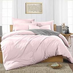 BALAJI EXPORT - 1000 Thread Count, 3 Piece Rajai/Duvet/Quilt Cover Set with Zipper, 100% Cotton - Duvet Cover and Pillow Cover, Luxury Duvet Cover Set-Double Size Pink Solid-image-23