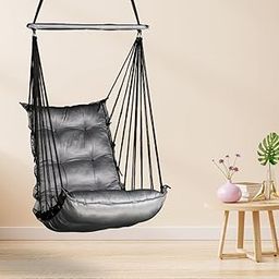 Curio Centre Soft Cotton Hammock Hanging Swing Chair/Swinging Hammock Swing for Adults & Kids/Swing for Indoor Outdoor, Garden & Patio/Durable Portable Jhula/Swing for Home (Grey)-image-89