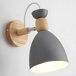 RBSK Grey Metal & Wooden Wall Light for Modern Living Room | Wall Lamp for Bedroom, Living Room | Wall Light for Modern Home Decoration | Bedside Lamp (Grey Metal Wooden)(Bulb Not Included)-image-59