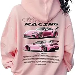 sxv style Berry Racing Casual Slogan & Car Printed Loose Hoodie Sweatshirt-picture-39