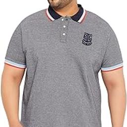 Plus Size Men's Regular Fit Solid Polo Tshirt-14