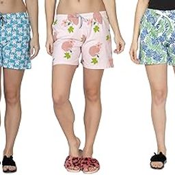 club a9 Women's Mid Rise Elastic Waist Regular Fit Comfy Breathable Cotton Printed Summer Shorts Combo (Multicolor) (Pack of 3) (WSCOMBO3-300)-picture-44