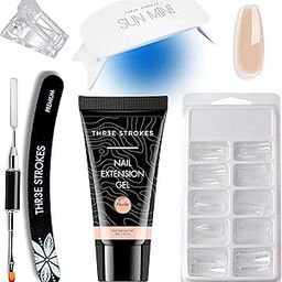 Poly Nail Gel Extension Kit for Builder Gel UV Nail Art Kit. (NUDE)-34
