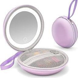 ViKert Travel Makeup Bag with Led Mirror, Portable Makeup Bag with Mirror and Light,Travel Rechargeable Makeup Bag with Led Lights(Purple)-25