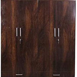 CASPIAN Furniture 4 Door Bedroom Wood Wardrobe in Rainforest Brown Finish | Bedroom Furniture Cupboard (Size 75 * 60 * 19) with 8 Shelves, 8 Drawer-image-100