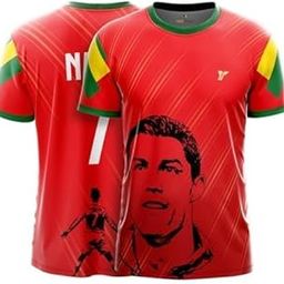 YOURJERSEY Polyester Ronaldo Fan Club Jersey Customizable With Name & Number For Kids & Men | Multicolor, Regular Fit-image-2