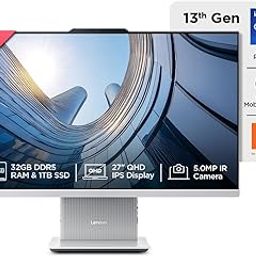 Lenovo IdeaCentre AIO 13th Gen Core i9-13900H 27" QHD IPS (32GB RAM/1TB SSD/Windows11/Office 2021/3Wx2 Harman Speaker/Alexa Built-in/Wireless EOS Keyboard & Mouse, Grey), F0HM00JBIN All-in-One Desktop-15
