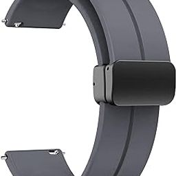 ACM Watch Strap Silicone Belt Magnetic Clasp 22mm compatible with Cmf By Nothing Watch Pro Smartwatch Sports Hook Band Grey-image-80
