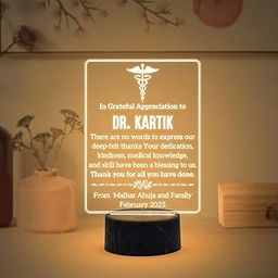 Gift Me Bazar Personalized Doctor LED Desk Table Lamp Appreciation Gift for Doctor Customized with Name | Thankyou Gift for Physicians, Gynecologist, Physiotherapist Warm White Light & USB Powered-image-67