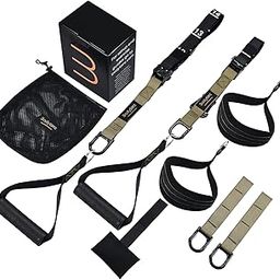 Bodytorc Suspension Trainer, Bodyweight Training Straps for Full Body Workouts at Home, Includes Door Anchor, Extension Arms and Advanced Foot Straps. Green-21