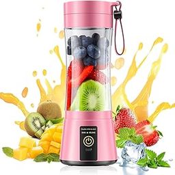 VeeDee Portable and Rechargeable Lightweight with 6 Blades Juice Blender for Smoothies & Shakes - Personal Size Blender, 380Ml Juice Cup, Freshly Squeezed for Picnic/Sports/Gym/Office (Pink)-11