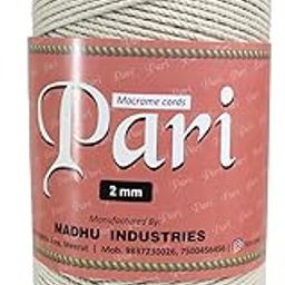 Macrame Cords Pari Cotton Cord Dori Thread | 2mm Twisted (3Ply) | Off White | 350-400 Metres | 1kg Spool | Cotton-picture-30