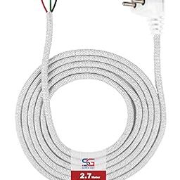 Super GEC Multi Purpose Iron Press Power Cord | 3 Pin Top 6A 250V | 100% Pure Copper Wire | Suitable for Iron Presses, Kitchen appliances, Power Tools, and More. (2.7M White)-16
