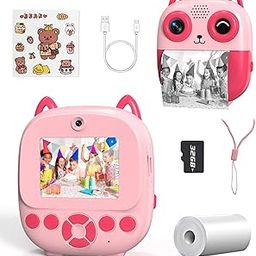 Kids Camera Instant Print, Selfie Camera for Kids,1080P Toddler Digital Camera Toys for Age 3-12,Christmas Birthday Gifts for 3 4 5 6 7 8 Year Old Girls Boys,32G Card,Pink-image-69