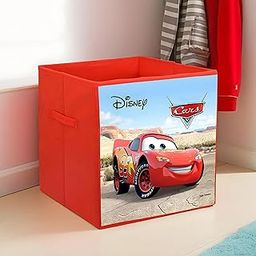 Kuber Industries Storage Box|Toy Box Storage For Kids|Foldable Storage Box| Disney Cars Print (Red)-32