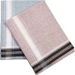 Cotton Men's Single Dhoti -1.9 Mtrs Color Dhoti cotton Big White Border Set of 2-13