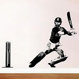 DivineDesigns™ PVC Vinyl Self-Adhesive Virat Kohli Playing Wall Sticker for Living Room, Bedroom, Office Wall Decoration (22 X 30 INCH) Pack 1-image-49