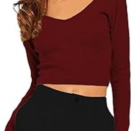 PUERY Women's Basic Comfy Sexy Cotton Women's Stylish Full Sleeves V Neck Readymade Saree Black Blouse Women-image-71