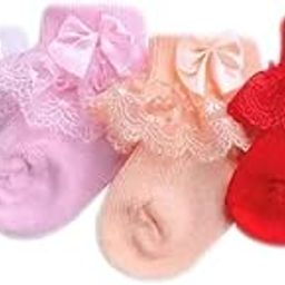 Cute and Colorful Pure Cotton Baby Girl Frill/Lace Socks (Pack of 4)-image-15