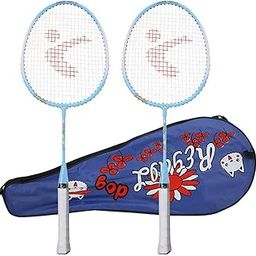 Ubersweet® Badminton Racket Set, A Pair Aluminium Alloy Cartoon Children Badminton Racquets Set with Carrying Bag, Outdoor Sports Leisure Toy(Blue)-7