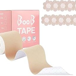 JUSTLADY Boob Tape with 10 Nipple Pasties for Breast Lift Women's Cotton Spandex Multipurpose Breast Lift Booby Tape for Strapless Dress for Women Nipple Tape for Women Lifting Body Tape-image-98