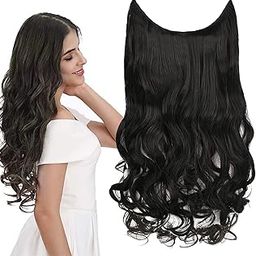 PRAVRAJYA Women Hair Extension Long Curly Black 18 To 20 Inches Hairpiece With 5 BB Clip/Hair Extension for Women Party/Halloween/Christmas-picture-53