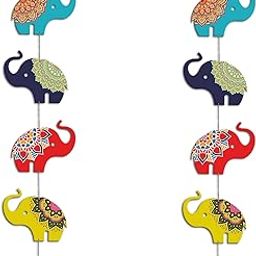 Colorful Elephants Wall And Door Hanging for Home | Office | Living Room | Gift | Decorative Items For Home Wall | Front Door Hanging | Entry Wall Decoration Items (WH_5206N), Set of 2-15