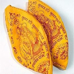 Radhika Poojan Bhandar Cotton Oval Shape Rosary Gaumukhi Vrindavan Chanting Bag (Assorted Colours) - Pack of 2-image-1
