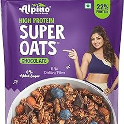 ALPINO High Protein Super Oats Chocolate 1kg – Rolled Oats, Natural Peanut Butter, Cocoa Powder, Nuts & Seeds – 22% Protein, Source of Dietary Fibre & Healthy Fats, No Added Sugar & Salt-14
